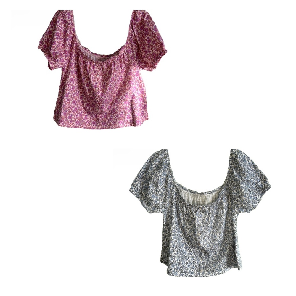Two American Eagle Floral Blouses Size Small